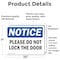 Signmission Please Do Not Lock The Door, 10 in W x Rectangle, Vinyl Decal OS-2PACK-NS-D-710-L-17401 - alternate 2